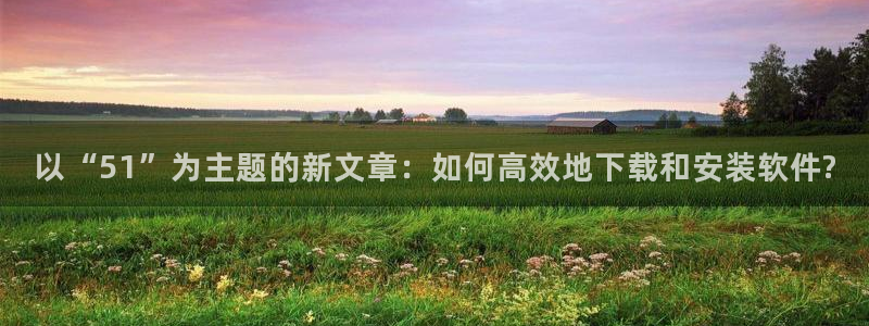 51cg10今日吃瓜：以“51”为主题的新文章：如何高效地下载和安装软件?